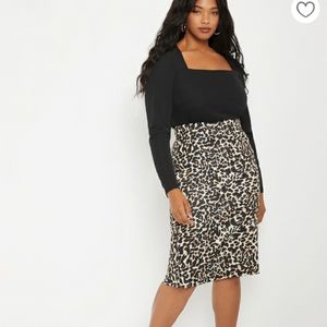 Neoprene pencil skirt